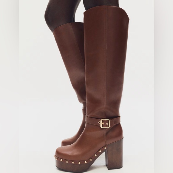 H&M knee high boots studded 7 - Picture 2 of 5